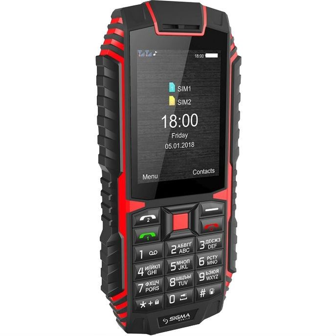 Мобільний телефон SIGMA X-treme DT68 black-red Діагональ дисплея 2.4