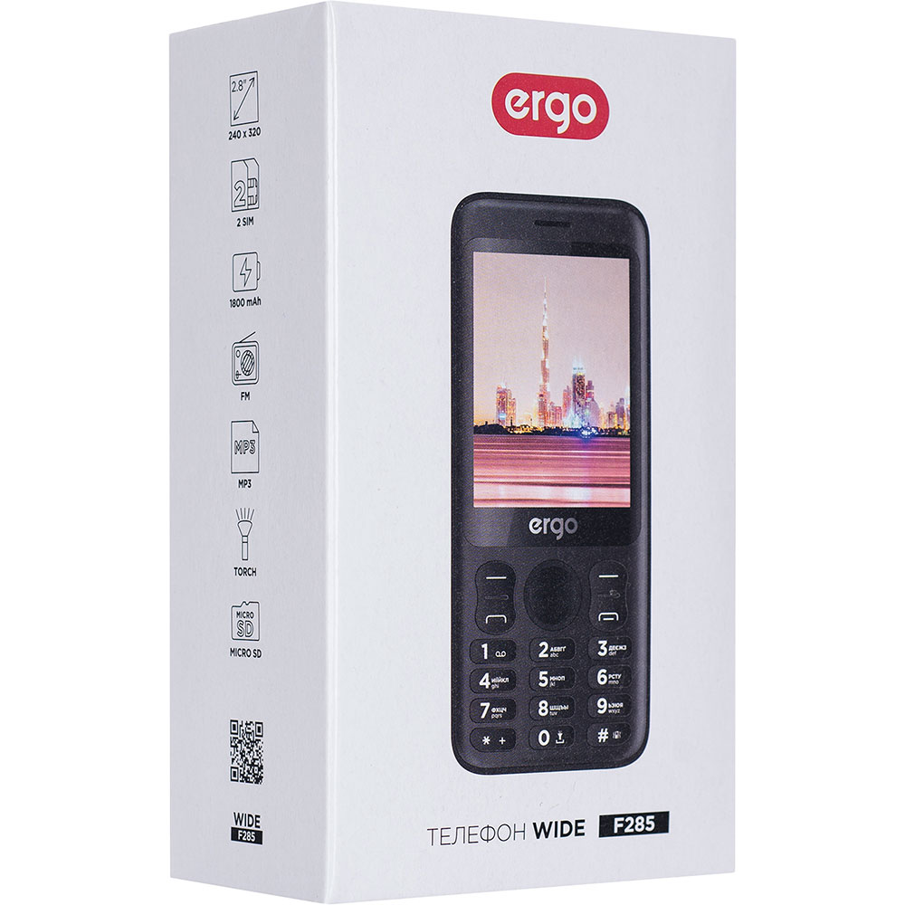 Фото Мобільний телефон ERGO F285 Wide Dual Sim Black