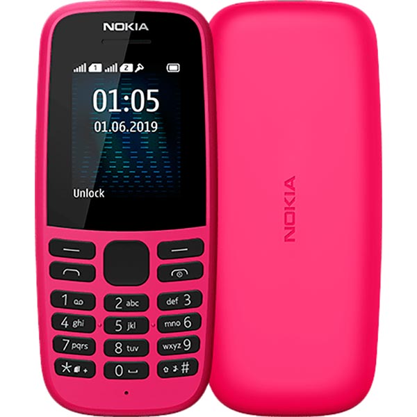 

Мобильный телефон Nokia 105 TA-1174 Dual Sim Pink (16KIGP01A01), 105 Dual SIM