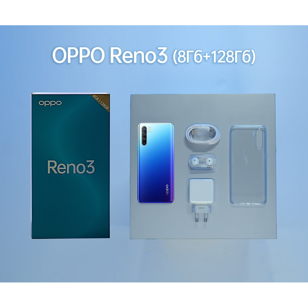 Смартфон OPPO Reno3 8/128GB Sky White Встроенная память, Гб 128