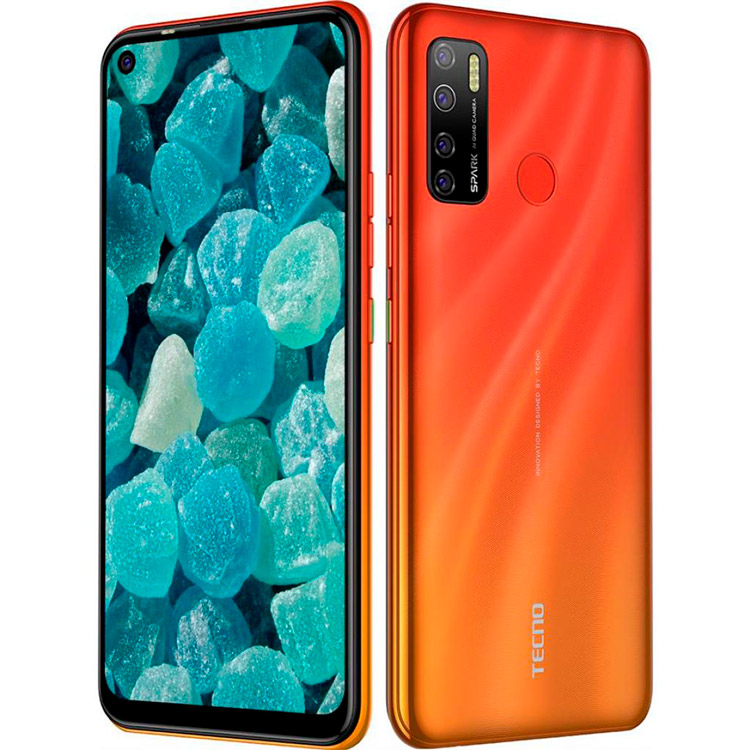 Смартфон TECNO Spark 5 Pro (KD7) 4/64 Gb Dual SIM Spark Orange (4895180756054) Вбудована пам’ять, Гб 64