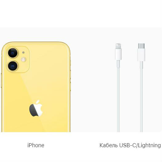 Зовнішній вигляд Смартфон APPLE iPhone 11 128GB Yellow (MHDL3) (без адаптера)