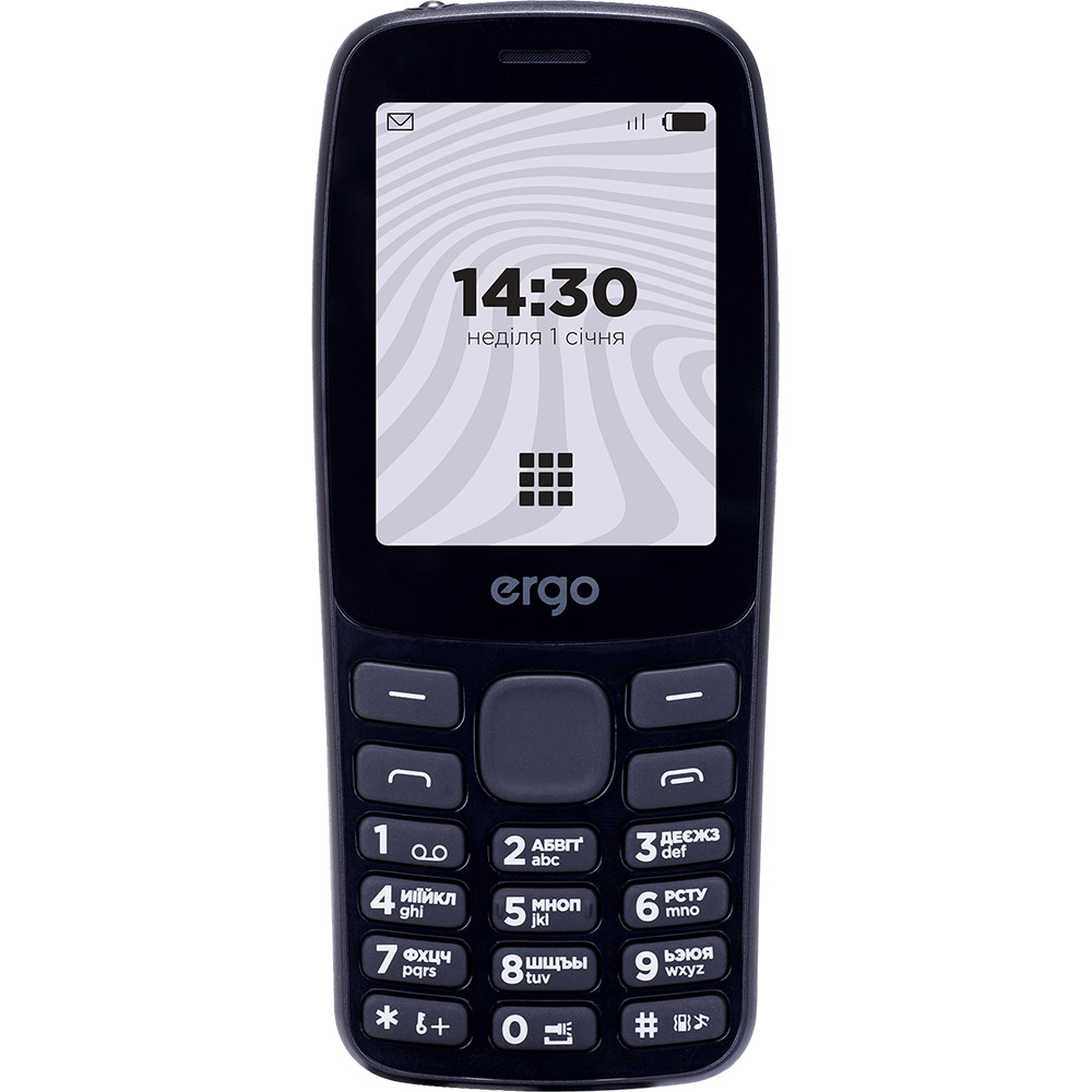 Мобільний телефон ERGO B241 Dual Sim Black Діагональ дисплея 2.4