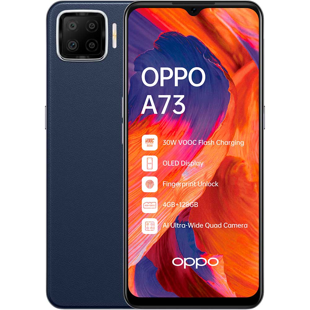 

Смартфон OPPO A73 4/128GB Navy Blue, A73 4/128GB