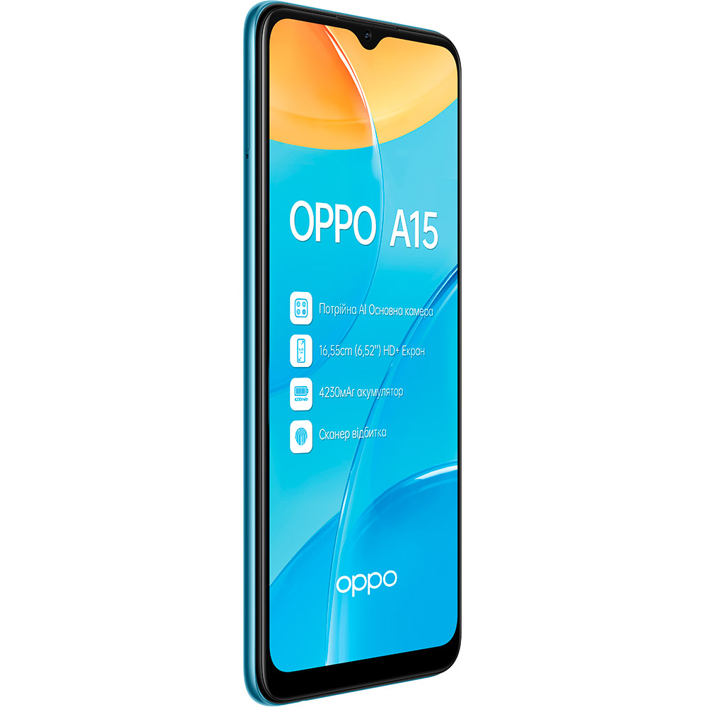 Смартфон OPPO A15 2/32 Gb Dual Sim Mystery Blue Діагональ дисплея 6.52