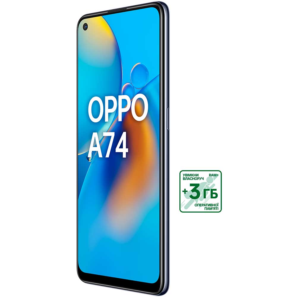 Смартфон OPPO A74 4/128 GB Prism Black Матриця AMOLED