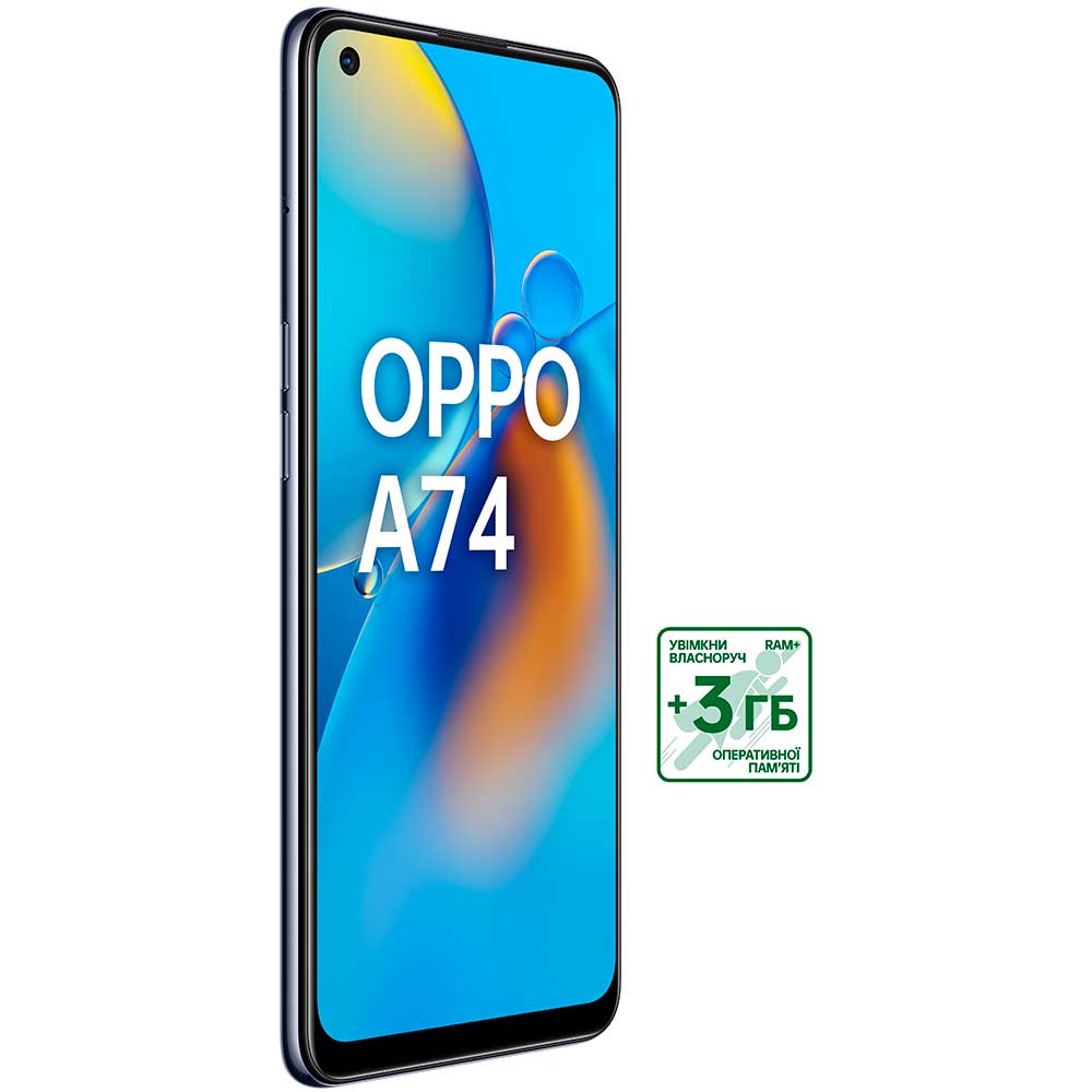 Зовнішній вигляд Смартфон OPPO A74 4/128 GB Prism Black