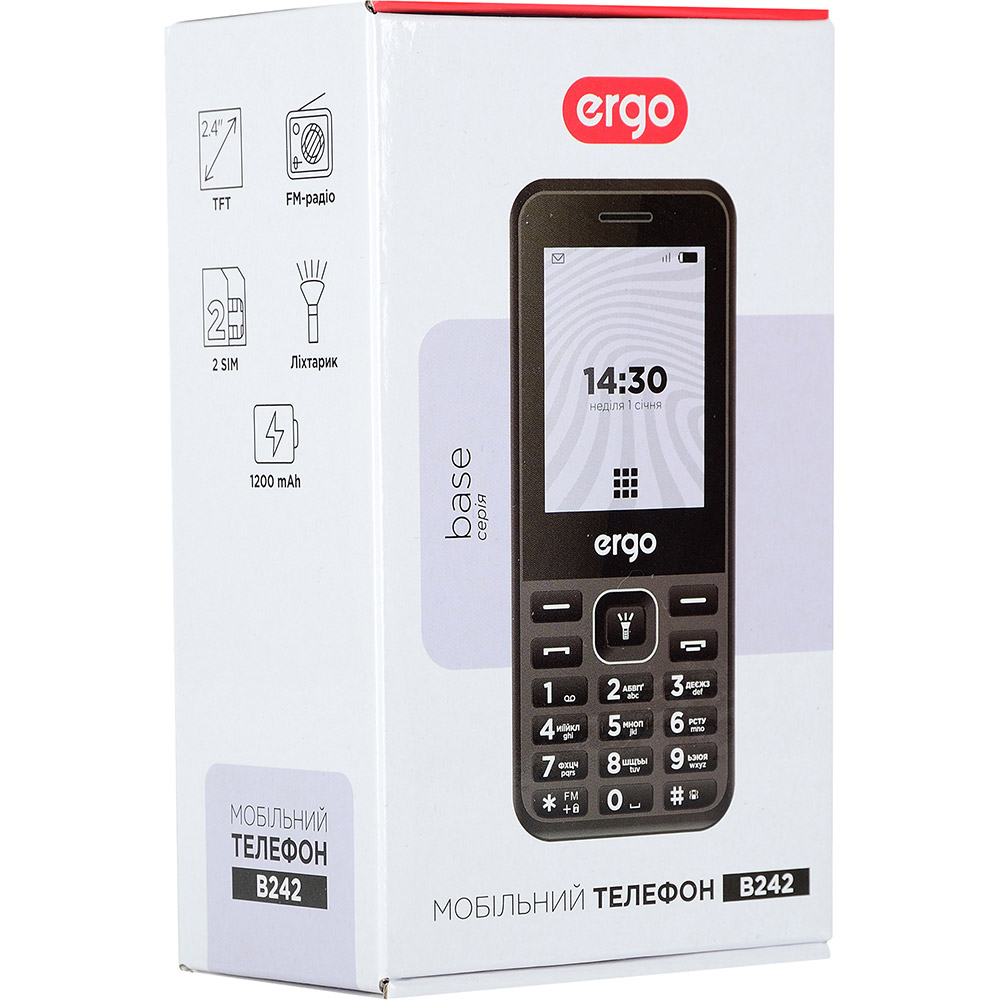 Зображення Мобільний телефон ERGO B242 Dual Sim Black