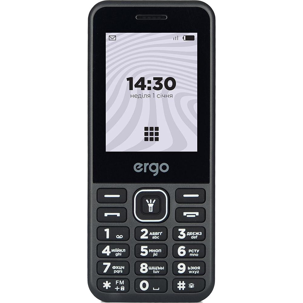 Мобільний телефон ERGO B242 Dual Sim Black Діагональ дисплея 2.4