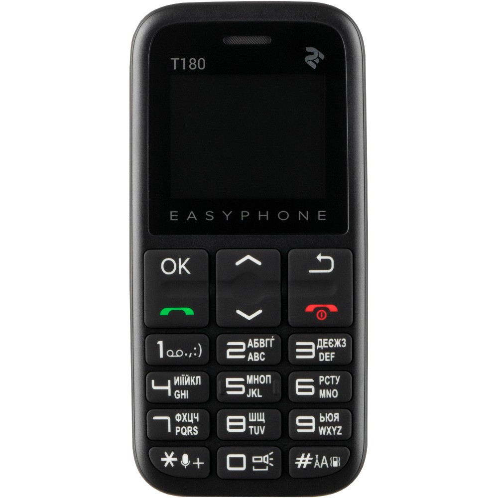 Мобільний телефон 2E T180 2020 DualSim Black (680576170064) Діагональ дисплея 1.77