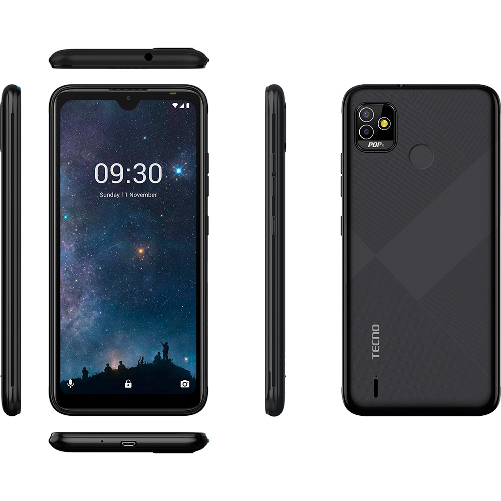 Изображение Смартфон Tecno POP 5 2/32GB Dual Sim Obsidian Black (4895180768361)