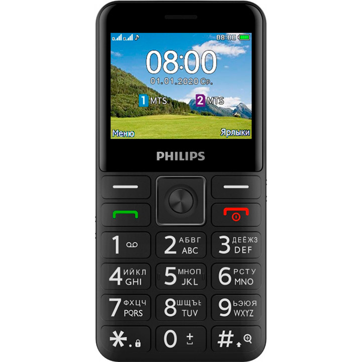 Мобильный телефон PHILIPS E207 Xenium Black Диагональ дисплея 2.3