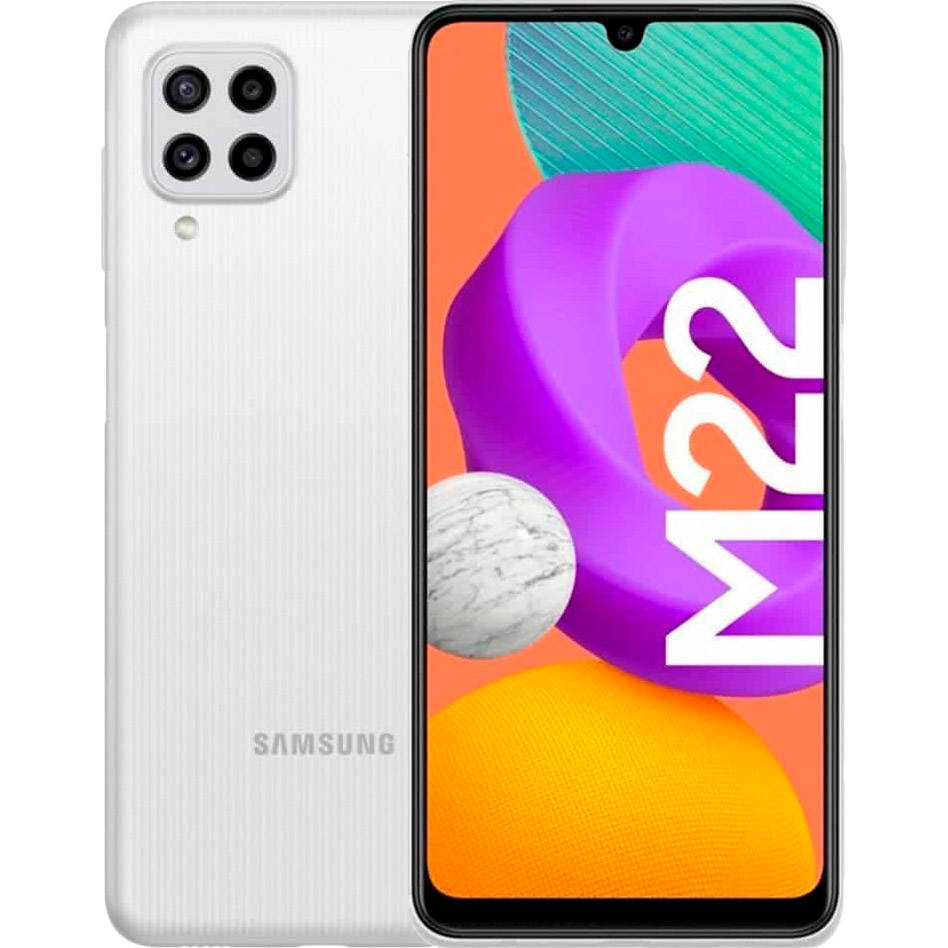 

Смартфон SAMSUNG Galaxy M22 4/128 Gb Dual Sim White (SM-M225FZWGSEK), SM-M225F Galaxy M22 4/128Gb ZWG (white)