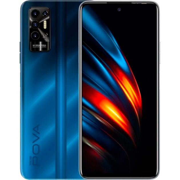 Смартфон Tecno POVA 2 4/64GB Dual Sim Energy Blue (4895180768477)