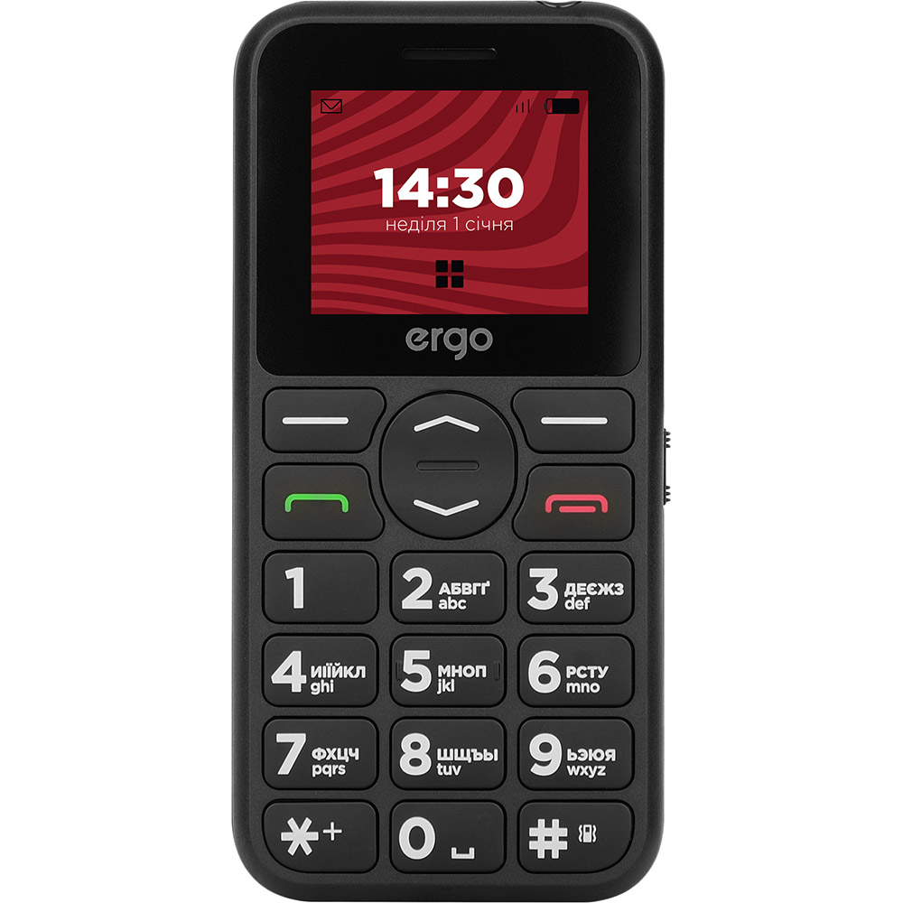 Мобільний телефон ERGO R181 Dual Sim Black Діагональ дисплея 1.77