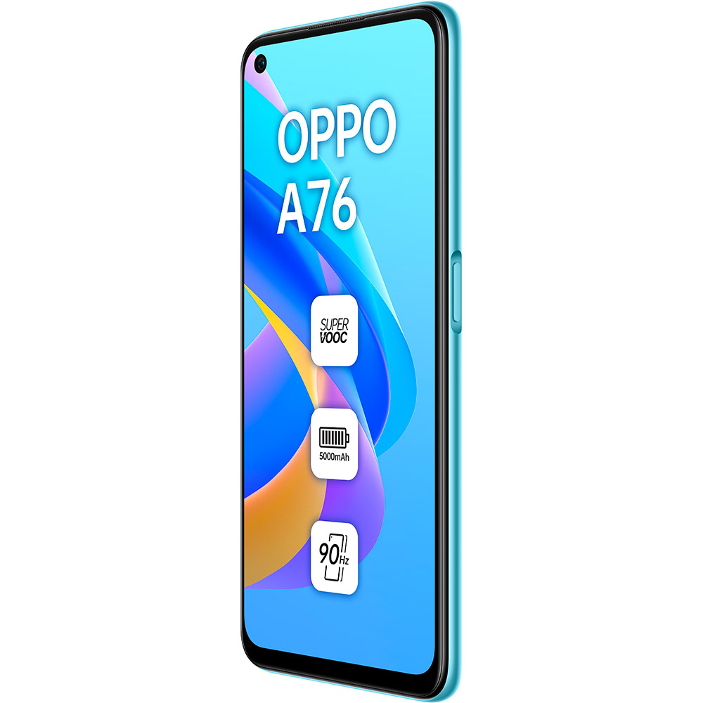 Внешний вид Смартфон OPPO A76 4/128GB Glowing Blue