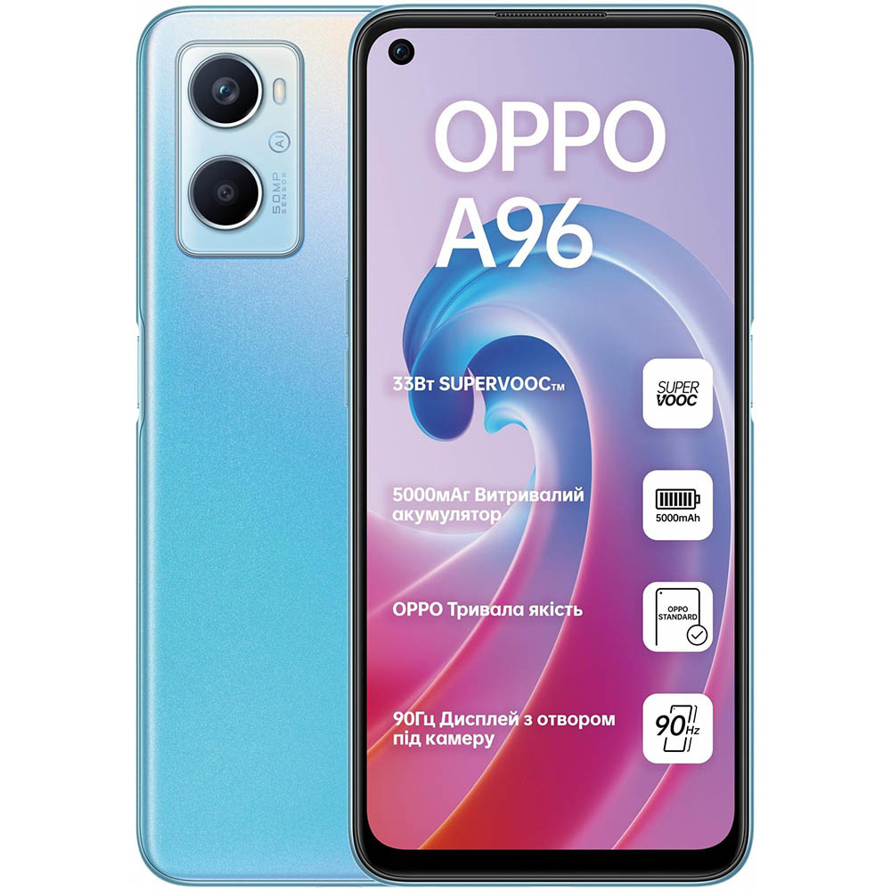 Смартфон OPPO A96 6/128GB Sunset Blue (6932169306140)