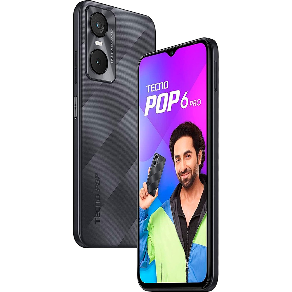 TECNO POP 6 Pro (BE8) 2/32 Gb Dual Sim Polar Black (4895180785511) купить в  Киеве ➦ лучшая цена в Фокстрот по всей Украине: Харьков, Днепр, Одесса,  Николаев, Запорожье