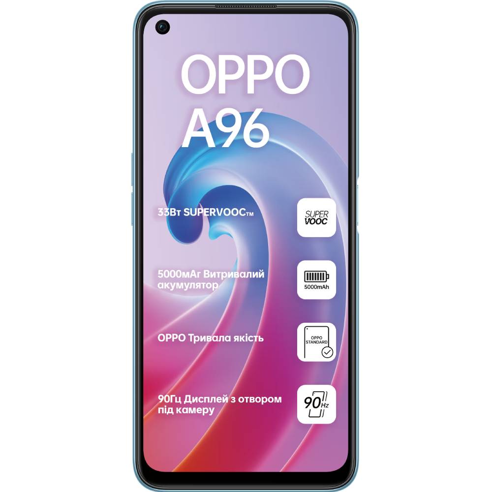 Смартфон OPPO A96 8/128Gb Sunset Blue (6932169306003) Встроенная память, Гб 128