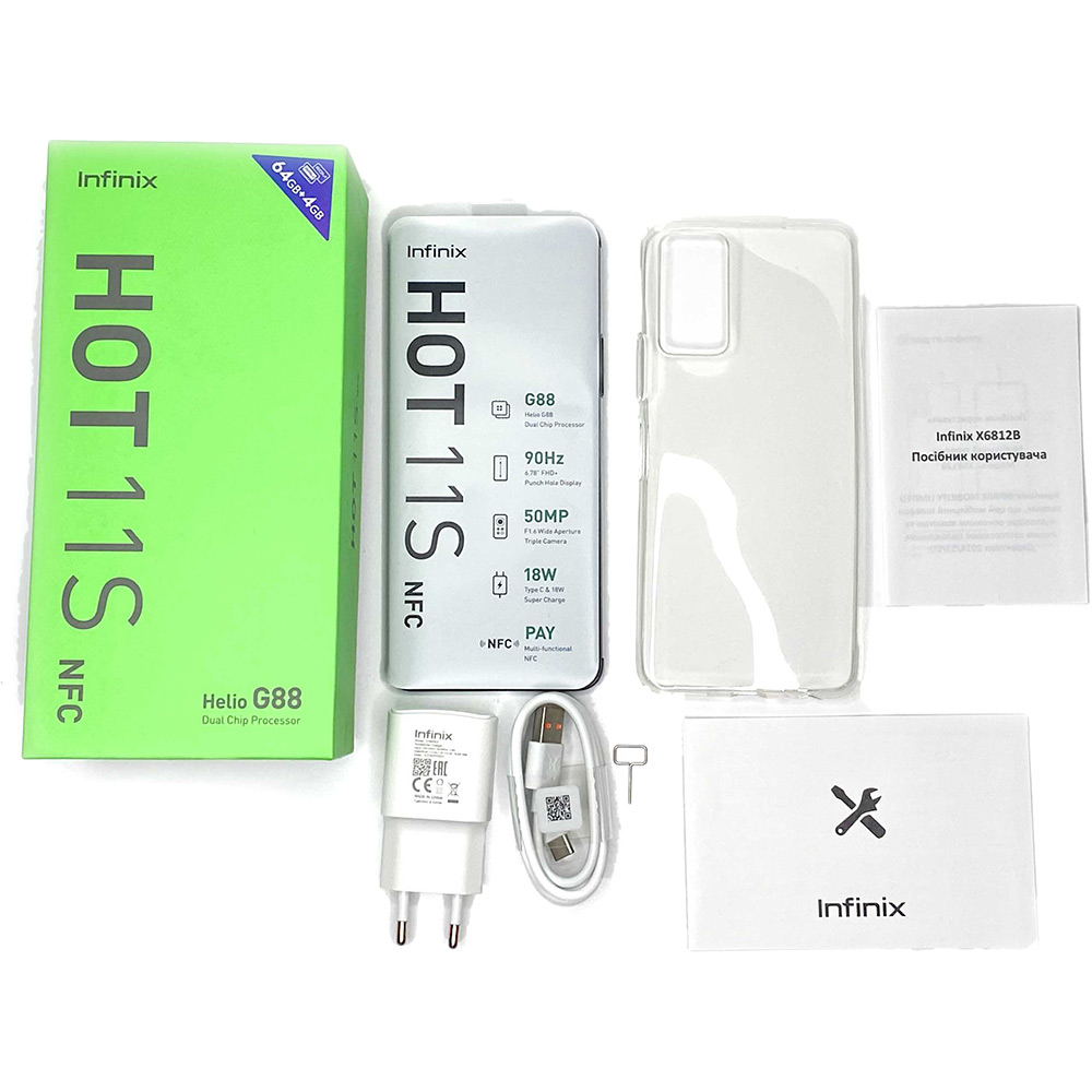 Замовити Смартфон INFINIX HOT 11S 6/128GB Green Wave (X6812B)