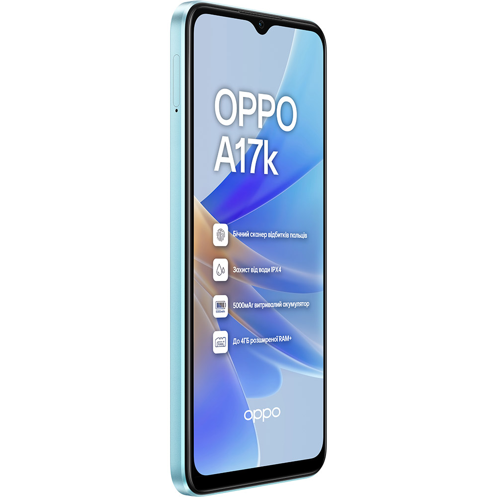 Смартфон OPPO A17k 3/64Gb Blue (6932169323390) Діагональ дисплея 6.56