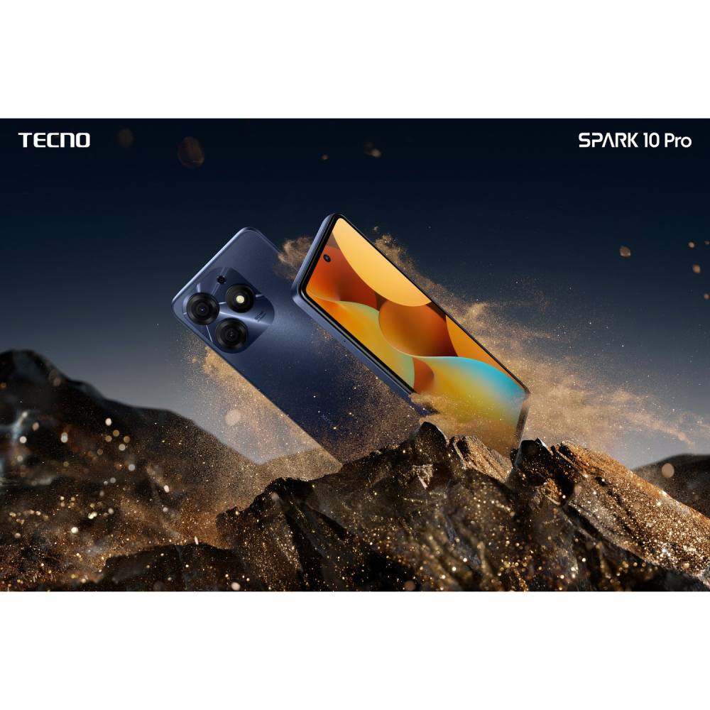 В Фокстрот Смартфон TECNO Spark 10 Pro (KI7) 8/128GB Dual Sim Starry Black (4895180796081)