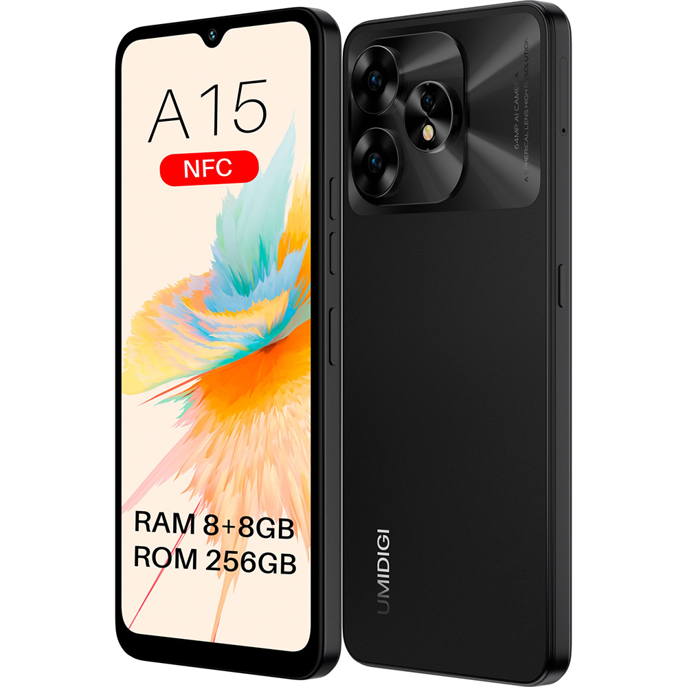 Заказать Смартфон UMIDIGI A15 MP33 8/256GB Black (6973553523095)