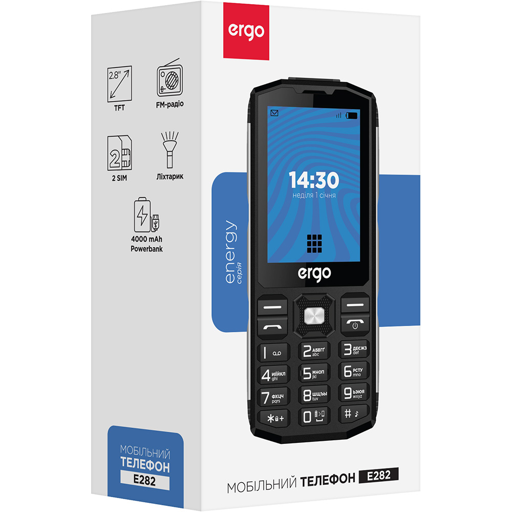 Фото Мобильный телефон ERGO E282 Dual Sim Black