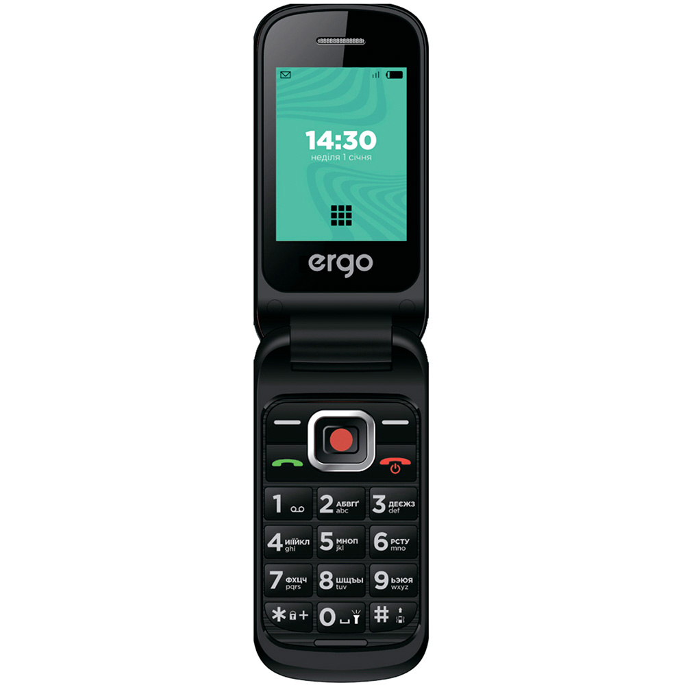 Мобільний телефон ERGO F241 Dual Sim Black Акумулятор 1000