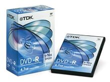 Носители инфомации TDK DVD-R 4,7Gb 8x Video 3 pcs