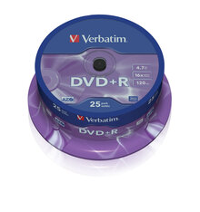 Носії інформації VERBATIM DVD+R 4,7 Gb 16x Cake 25 pcs Silver 43500