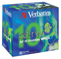 Носії інформації VERBATIM CD-RW 700Mb Audio MLP Jewel 10 pcs 43144