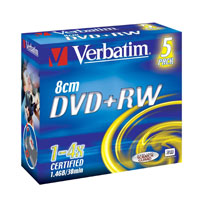 Носії інформації VERBATIM DVD+RW 4,7 Gb 4x Slim 5 pcs 43468