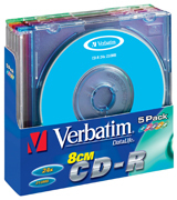 Носії інформації VERBATIM CD-R 210Mb 24x Slim 5 pcs 43266