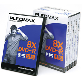 Носители инфомации PLEOMAX Samsung DVD-R 4.7Gb 8x Movie