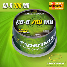 Носители инфомации ESPERANZA CD-R 700Mb 52x Cake 50 pcs Black