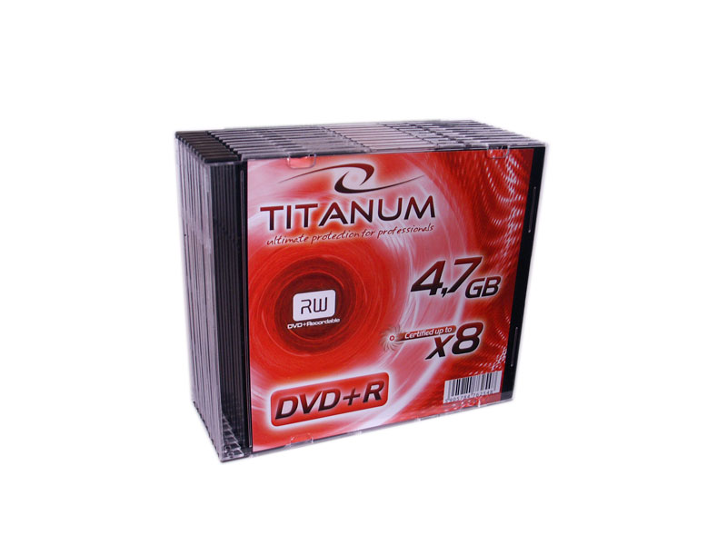 Носители инфомации TITANUM DVD+R 4.7Gb 8x Slim 10 pcs