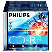 Носії інформації PHILIPS CD-R 700Mb 80min 52x Slim 10 pcs