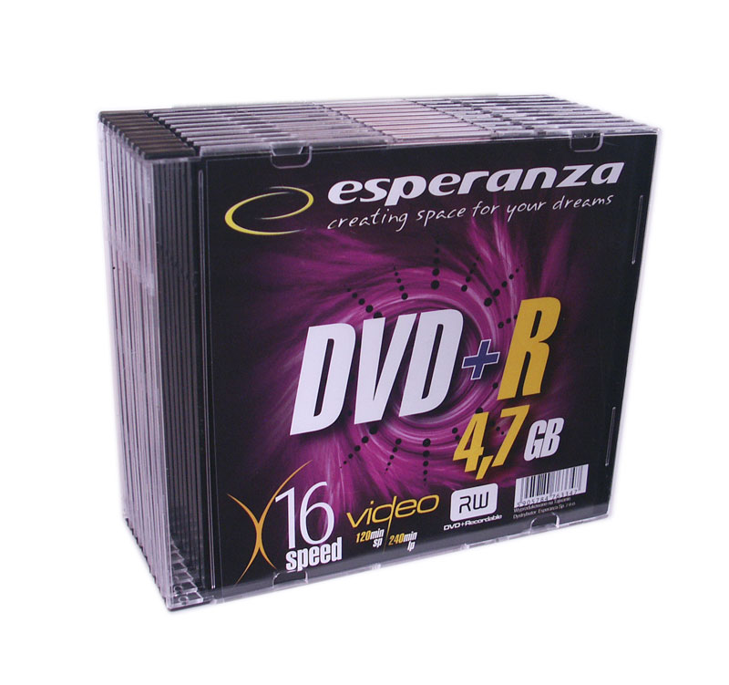 Носії інформації ESPERANZA DVD+R 4.7 Gb 16x Slim 10 pcs