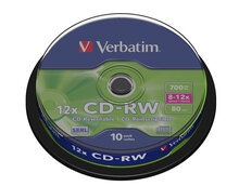 Носії інформації VERBATIM CD-RW 700Mb 12x Cake 10 pcs 43480