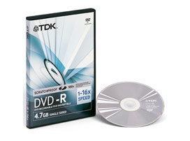 Носители инфомации TDK DVD-R 4,7Gb 16x Video 5 pcs ScratchProof