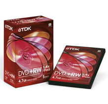 Носители инфомации TDK DVD+RW 4,7Gb 4x Video 5 pcs ScratchProof