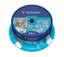 Носії інформації VERBATIM CD-R 700Mb 52x Cake 25 Print 43439