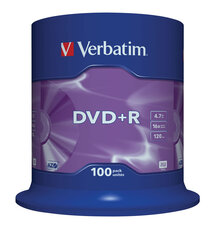 Носії інформації VERBATIM DVD+R 4,7 Gb 16x Cake 100 pcs 43551