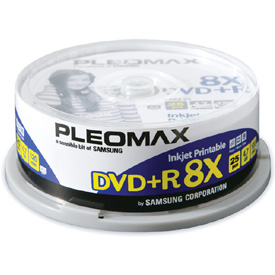 Носії інформації PLEOMAX Samsung DVD+R 4,7 Gb 8x Cake 25 pcs Printable