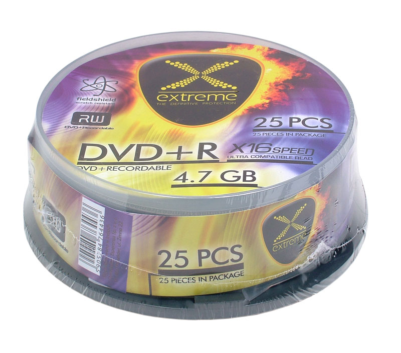 Носители инфомации EXTREME DVD+R 4.7Gb 16x Cake 25 pcs