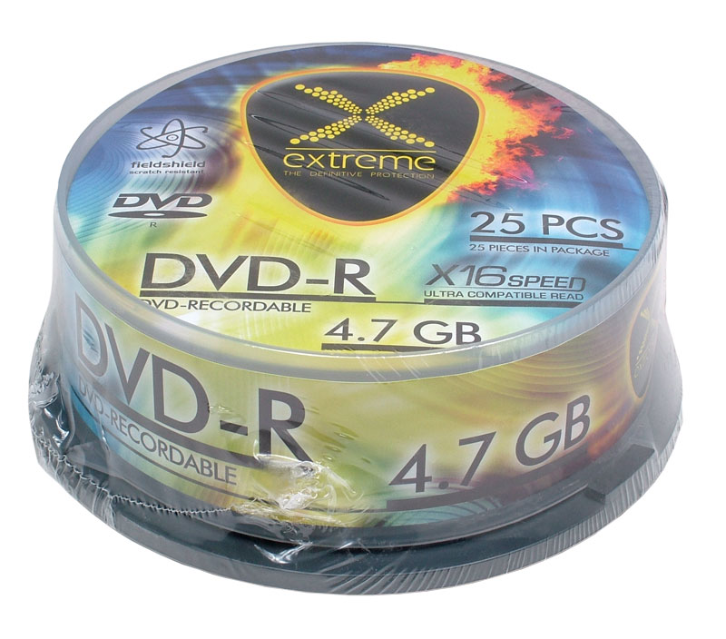 Носители инфомации EXTREME DVD-R 4.7Gb 16x Cake 25 pcs