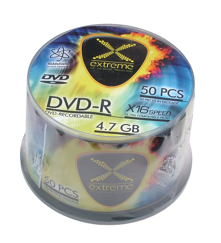 Носители инфомации EXTREME DVD-R 4.7Gb 16x Cake 50 pcs