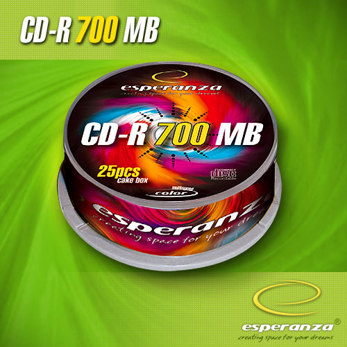 Носії інформації ESPERANZA CD-R 700Mb 52x Cake 25 pcs Multicolor