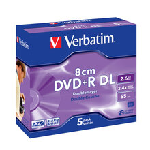 Носії інформації VERBATIM DVD+R DL 2,66 Gb 2.4 x Jewel 5 pcs Hardcoat 43584